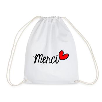 MERCI. THANKS. THANK YOU. ANNIVERSAIRE. NAISSANCE. - Sac de sport léger - blanc - Devant