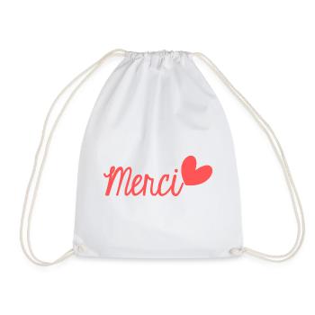 MERCI. THANKS. THANK YOU. ANNIVERSAIRE. NAISSANCE. - Sac de sport léger - blanc - Devant