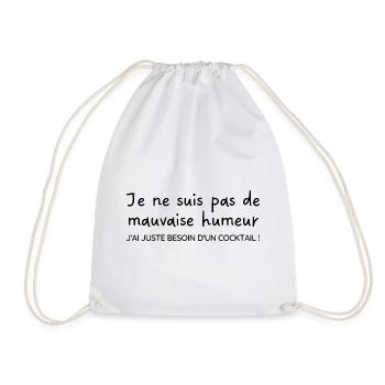 Juste besoin d'un cocktail | Idée cadeau - Sac de sport léger - blanc - Devant