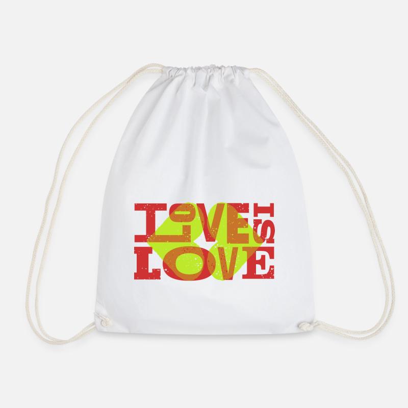 Love is Love for white shirts - Drawstring Bag - white