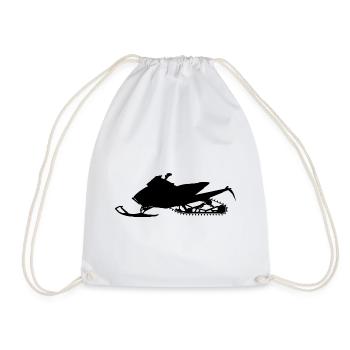 Schneemobil Motorschlitten Snowmobile snowmachine - Drawstring Bag - white - Front