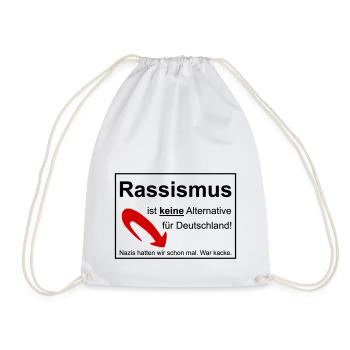 Gegen Rassismus - Turnbeutel - Weiß - Vorne