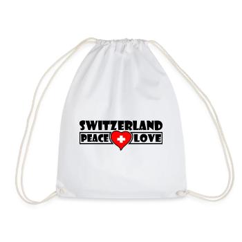 Switzerland - Drawstring Bag - white - Front