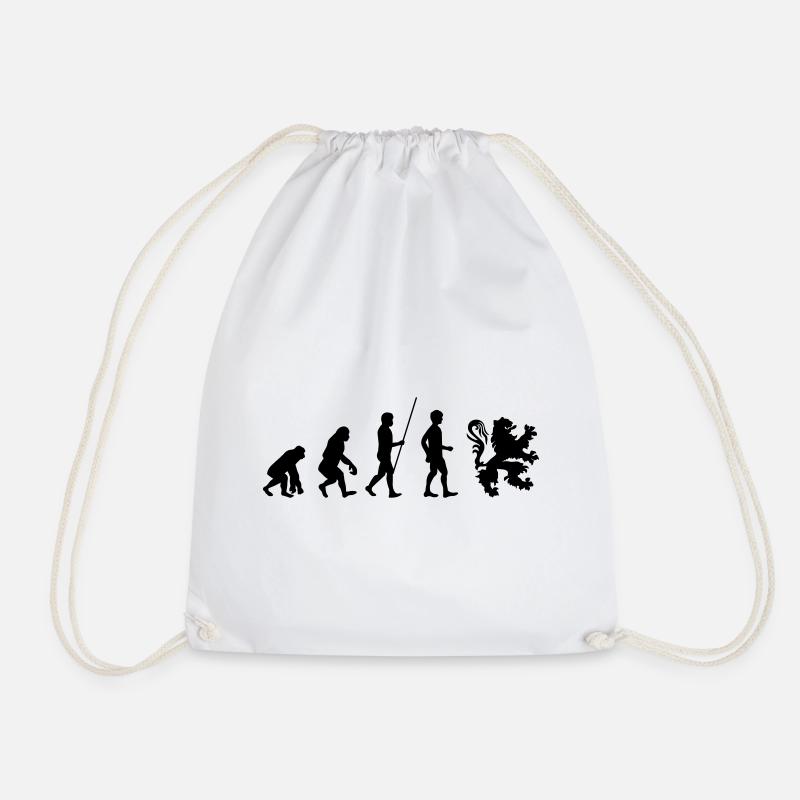 evolution flanders - Drawstring Bag - white