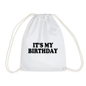 Its my birthday - Drawstring Bag - white - Front