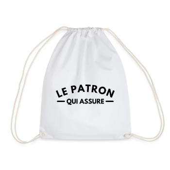 Le patron qui assure. Cadeau patron - Sac de sport léger - blanc - Devant