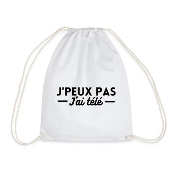j'peux pas j'ai télé. t-shirt télévision humour - Sac de sport léger - blanc - Devant