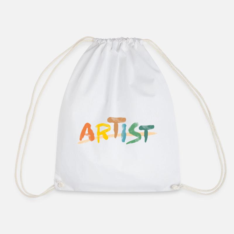 artist artist - Drawstring Bag - white