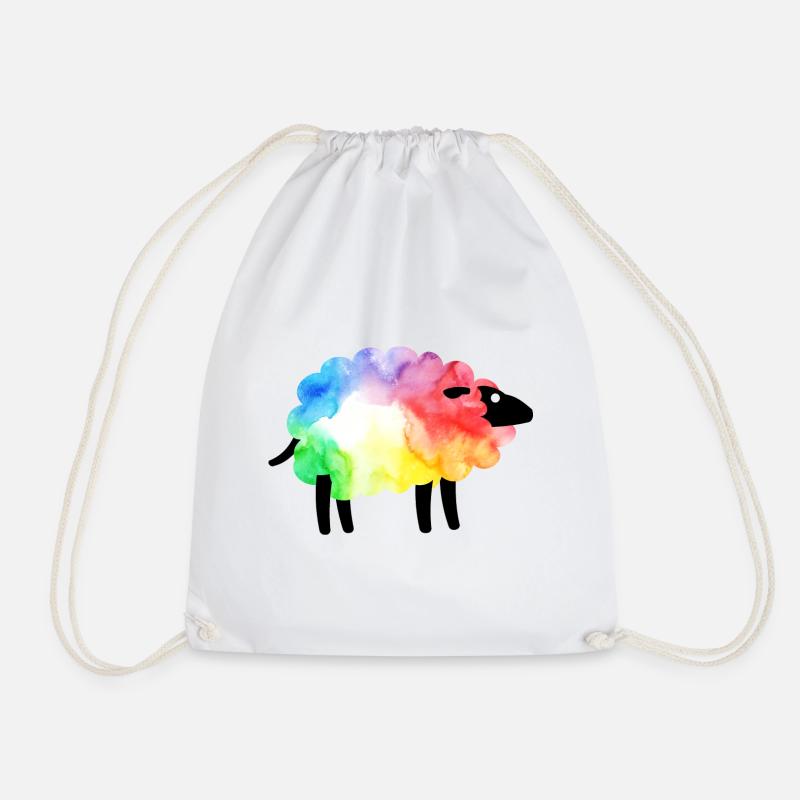 Regenbogen-Schaf - Turnbeutel - Weiß