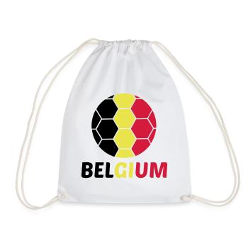 Belgium Belgien Text Flagge Cool Fußball Fan Spaß - Turnbeutel - Weiß - Vorne