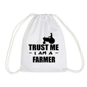 trust me i m a farmer 3 - Drawstring Bag - white - Front