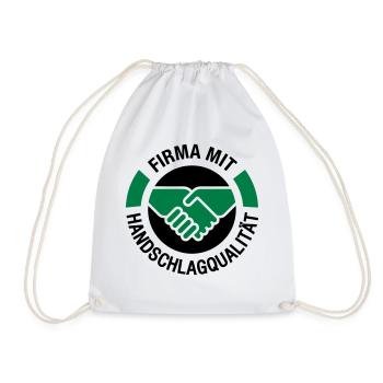 Handshake quality Logo black - Drawstring Bag - white - Front