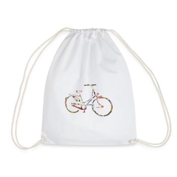 Vélo rétro - Sac de sport léger - blanc - Devant