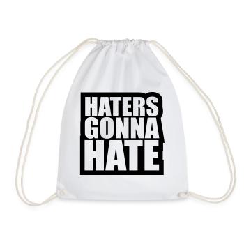 frame contour cool haters going to hate logo sign - Drawstring Bag - white - Front