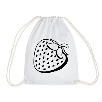 fruity strawberry delicious fruit berries hunger eat - Drawstring Bag - white - Front
