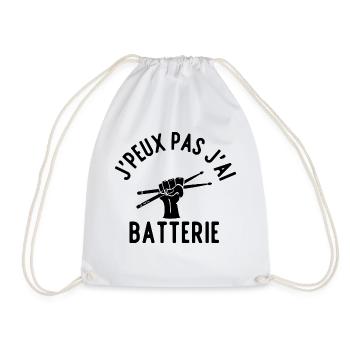 J'peux pas j'ai batterie - Sac de sport léger - blanc - Devant