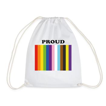 Proud Inclusive Pride Colors - Drawstring Bag - white - Front