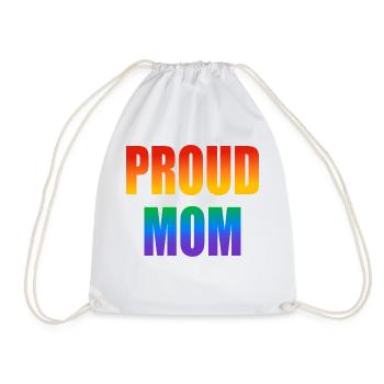 Proud Mom gay rainbow - Drawstring Bag - white - Front