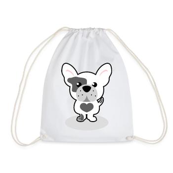 French Bulldog - Turnbeutel - Weiß - Vorne