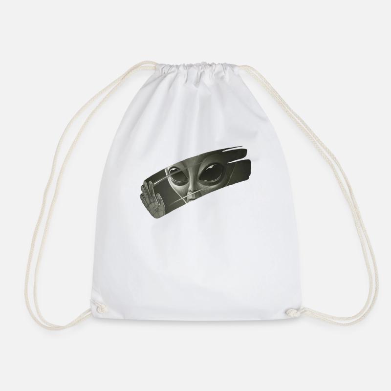 Alien - Drawstring Bag - white