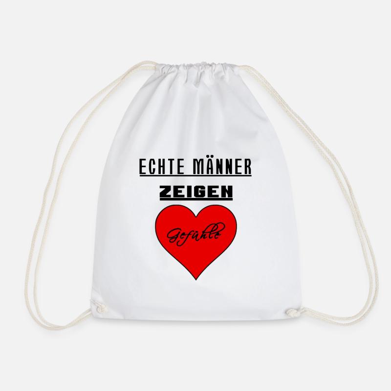 Echte Männer zeigen Gefühle - Turnbeutel - Weiß