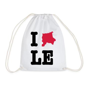 I Love Leipzig (I heart LE) - Stadtumrisse - Turnbeutel - Weiß - Vorne