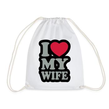 I love my wife - J'aime ma femme - Sac de sport léger - blanc - Devant
