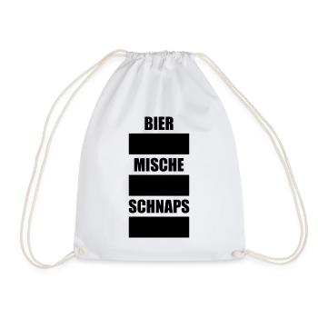 Bier Schnaps Kreide Alkohol Party Geschenk - Turnbeutel - Weiß - Vorne