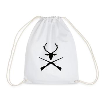 Hunting Logo Deer - Drawstring Bag - white - Front