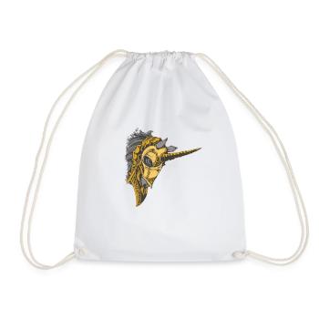 Unicorn Armor Gold Horse - Drawstring Bag - white - Front