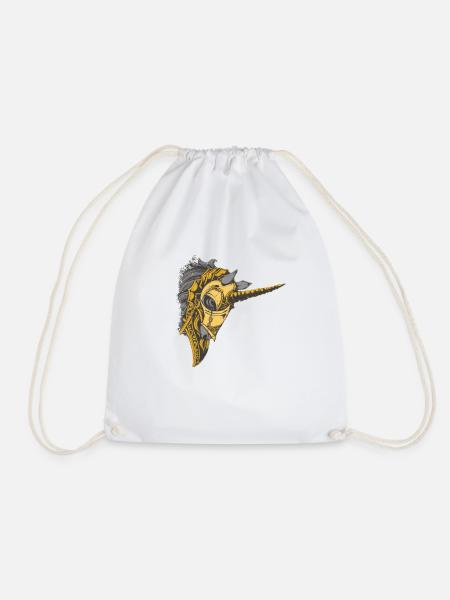 Einhorn Rüstung Gold Pferd - Turnbeutel - Weiß