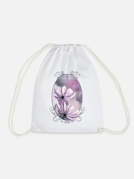 The Winter Flower - Drawstring Bag - white