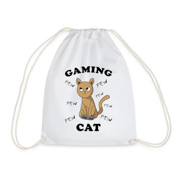Cat Kitten Gambling Gaming Images drôles - Sac de sport léger - blanc - Devant