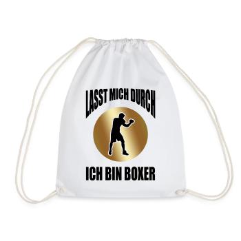 Boxer Boxen Kampfsport - Turnbeutel - Weiß - Vorne