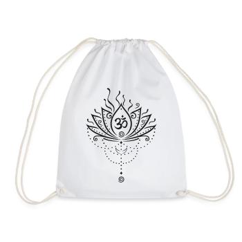 Fleur de lotus, version noire - Sac de sport léger - blanc - Devant