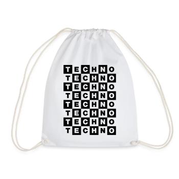 TECHNO - Drawstring Bag - white - Front
