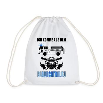 Feuerwehr Blaulichtmilieu cooler Spruch Geschenk - Turnbeutel - Weiß - Vorne