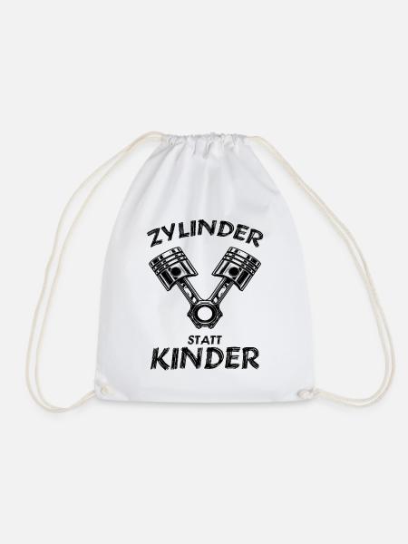 Cooler Spruch Zylinder statt Kinder - Turnbeutel - Weiß
