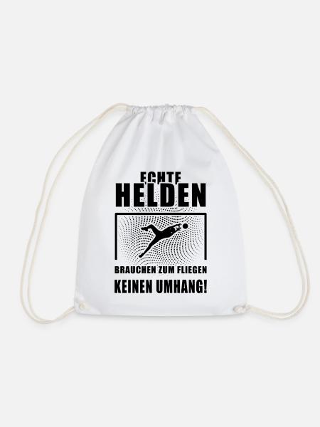 Echte Helden Torwart Torhüter Fußball Geschenk - Turnbeutel - Weiß