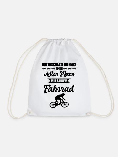 Alter Mann Fahrrad Spruch Geschenk zum Geburtstag - Turnbeutel - Weiß