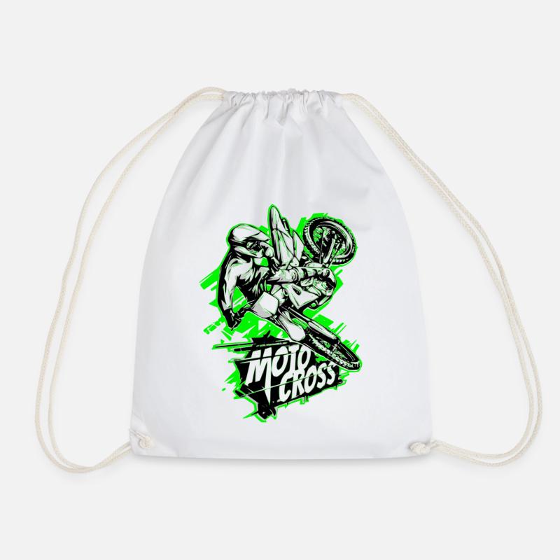 Motocross - Drawstring Bag - white