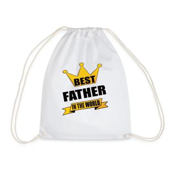 Daddy Father's Day saying best in the world - Drawstring Bag - white - Front