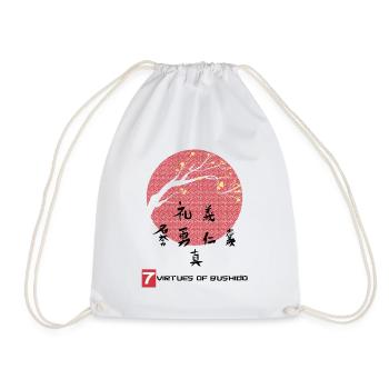 Seven virtues of the samurai Japanese writing - Drawstring Bag - white - Front