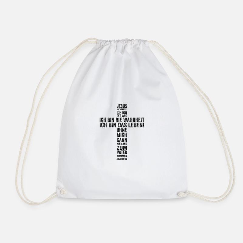 Jesus Christus Ich Bin Der Weg Gesichtsmaske Leben - Turnbeutel - Weiß