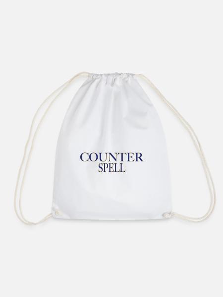 Counter Spell - blau/gold Karten Spiel Shirt - Turnbeutel - Weiß