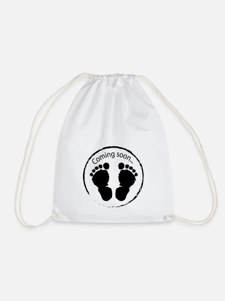 Coming Soon - Baby Schwangere - Turnbeutel - Weiß