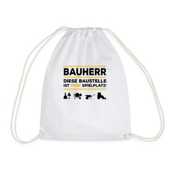 Bauherr Hausbau Richtfest Baustelle Eigenheim - Turnbeutel - Weiß - Vorne