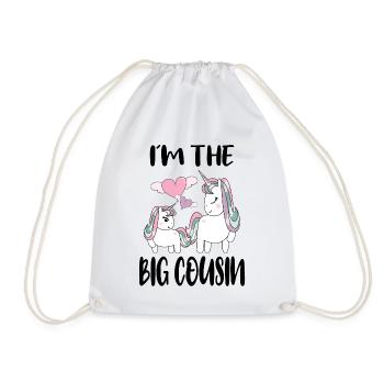 Cousine Je suis le grand cadeau de la cousine Licorne - Sac de sport léger - blanc - Devant