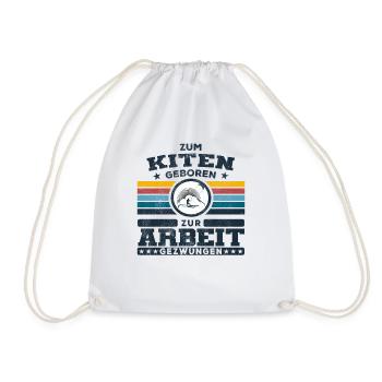 Zum Kiten Geboren - Kite Kiteboard Kitesurfen - Turnbeutel - Weiß - Vorne