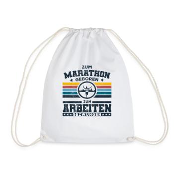 ZUM MARATHON GEBOREN - LAUFEN MARATHONLÄUFER - Turnbeutel - Weiß - Vorne